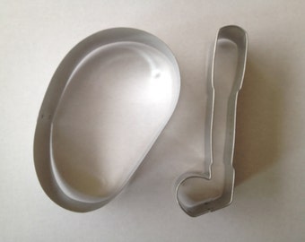 Set of 2 Golf cookie cutter, 4" golf club cookie cutter, 4" putting green cookie cutter,