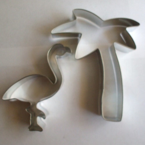 5 Palm Tree With Flamingo Cookie Cutter Set Beach Etsy