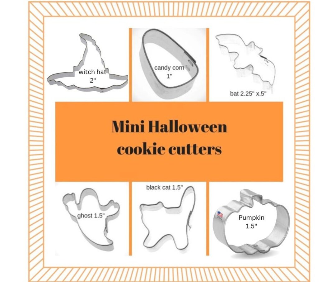 Mini Halloween Cookie Cutters, Build Your Own Set, Bat, Witch, Pumpkin