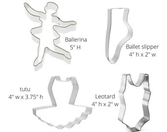 Ballet Dance set, you pick cookie cutter, Tutu, shoe, Leotard, slipper,  Ballerina, Dancer, recital