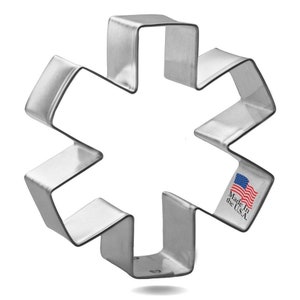 Paramedic Star of Life, 3" Medical symbol cookie cutter,  EMT, EMS, Emergency.