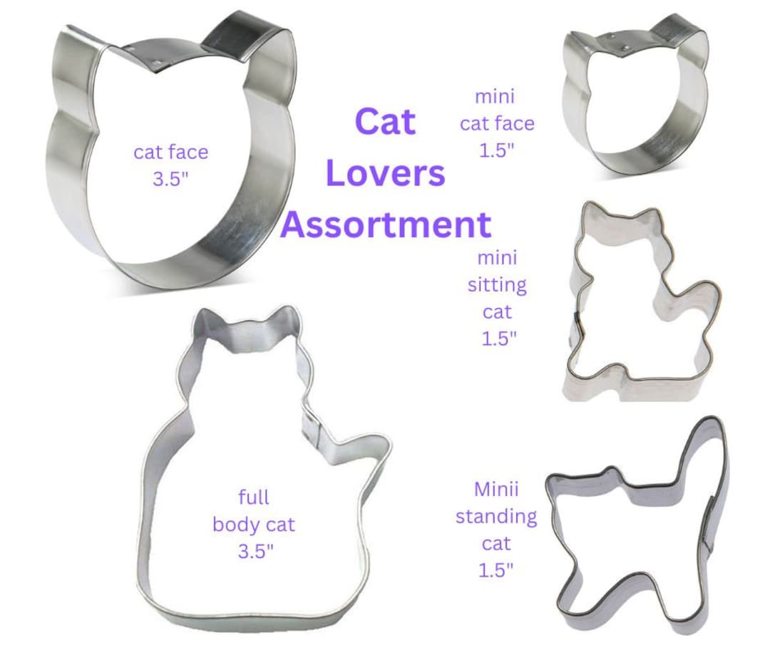 Cat Collection Cookie Cutters, You Pick Your Set, Cat Face 3.5
