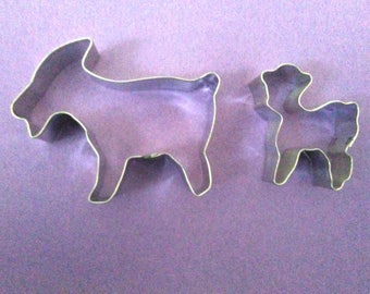 4" Goat Cookie Cutter, baby goat 3"x2" set of 2 Farm Animal cookie cutter, Billy goats gruff fairytale baby shower cookie cutter Made in USA
