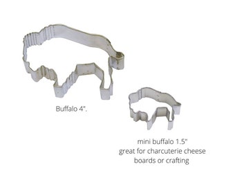 Buffalo Cookie Cutter 4" or mini 1.5"  Zoo animal Wild West Western, mini for charcuterie cheese