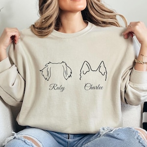 Aangepaste hondensweater, gepersonaliseerde hondenoren trui met naam, kerstcadeau, hond vader cadeau voor huisdier cadeau voor hem, dierenliefhebbers