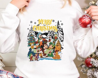 Vintage Merry Christmas Mickey and Friends Shirt, Disney Christmas Sweatshirt, Mickey's Very Merry Christmas Party, Disneyland Christmas Tee