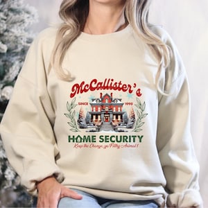 McCallister Home Security Sweatshirt, Christmas Movie Sweater, Funny Christmas Sweatshirt, McCallister Shirt, Christmas Gift, Xmas Movie