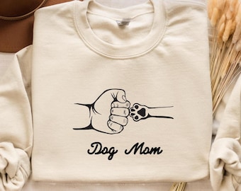 Personalized Dog Mama Sweatshirt, Custom Dog Mom Hoodie, Dog Owner Outfit, Dog Mama Clothings, Dog Mom Birthday Gift, Happy Mothers Day Gift