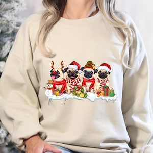 Funny Pug Christmas Sweatshirt, Dog Lover Gift, Pug Mom Sweatshirt, Holiday Sweaters, Christmas Pug Shirt, Christmas Crewneck, Dog Mom Shirt