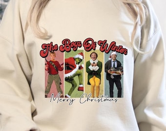 Vintage 90s Christmas Movies Crewneck Sweatshirt, Holiday Family Reunion Shirt