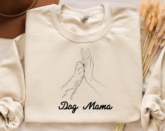 Personalized Dog Mama Sweatshirt, Custom Dog Mom Hoodie, Dog Owner Outfit, Dog Mama Clothings, Dog Mom Birthday Gift, Happy Mothers Day Gift
