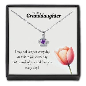 Collana "Alla mia nipote" - Cuore di cristallo in scatola regalo - Grazioso regalo personalizzato con biglietto di auguri per la nonna/il nonno, ricordo di compleanno