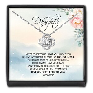 Halskette Geschenk für Tochter Sentimental Personalisierte Message Card Box mit Schmuck Herz Anhänger selten Geschenk von Papa Mama
