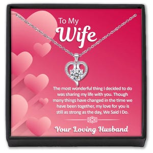 Geschenk für Frau Sentimental Personalisierte Nachricht Karte und Geschenk Box Halskette Schmuck Herz Anhänger selten Geschenk von Ehemann Partner