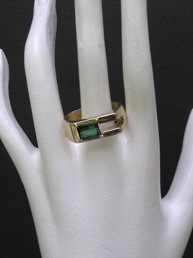 Men's Tourmaline Ring Distinctive 14k Gold Man's Etsy