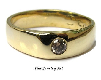 SALE - Handmade Men's 18k Gold Diamond Wedding Ring Unique Trapezoid Original Ring Design  Non-Traditional Man's Diamond Band