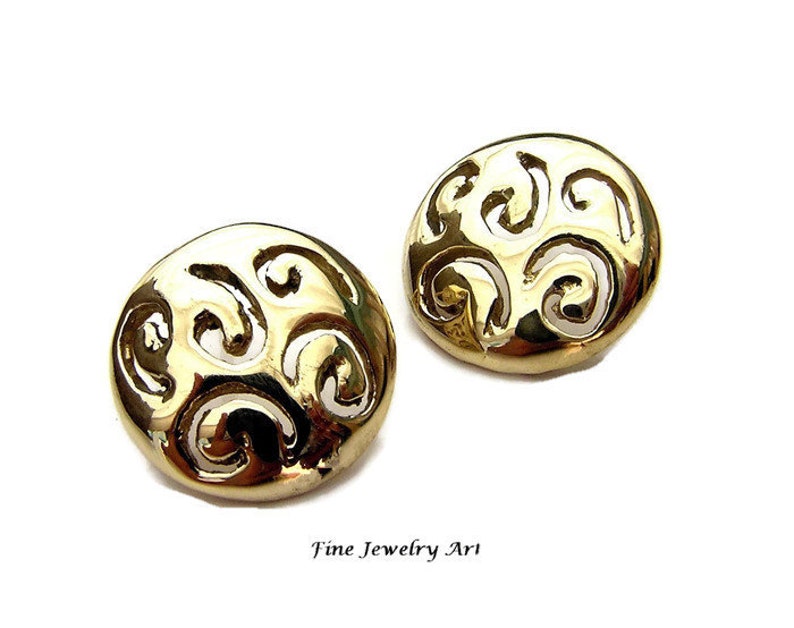 Button Style Post Earrings Handmade in 14k Plain Gold Etsy