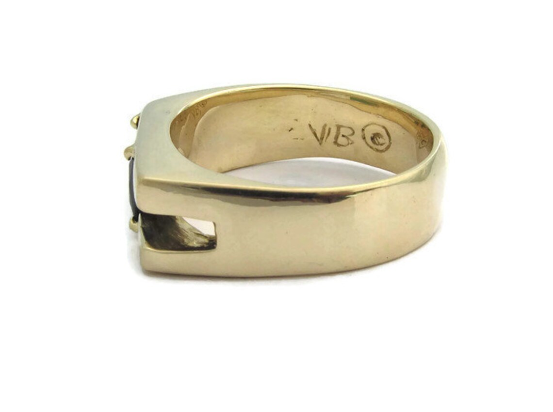 Men's Tourmaline Ring Distinctive 14k Gold Man's Etsy