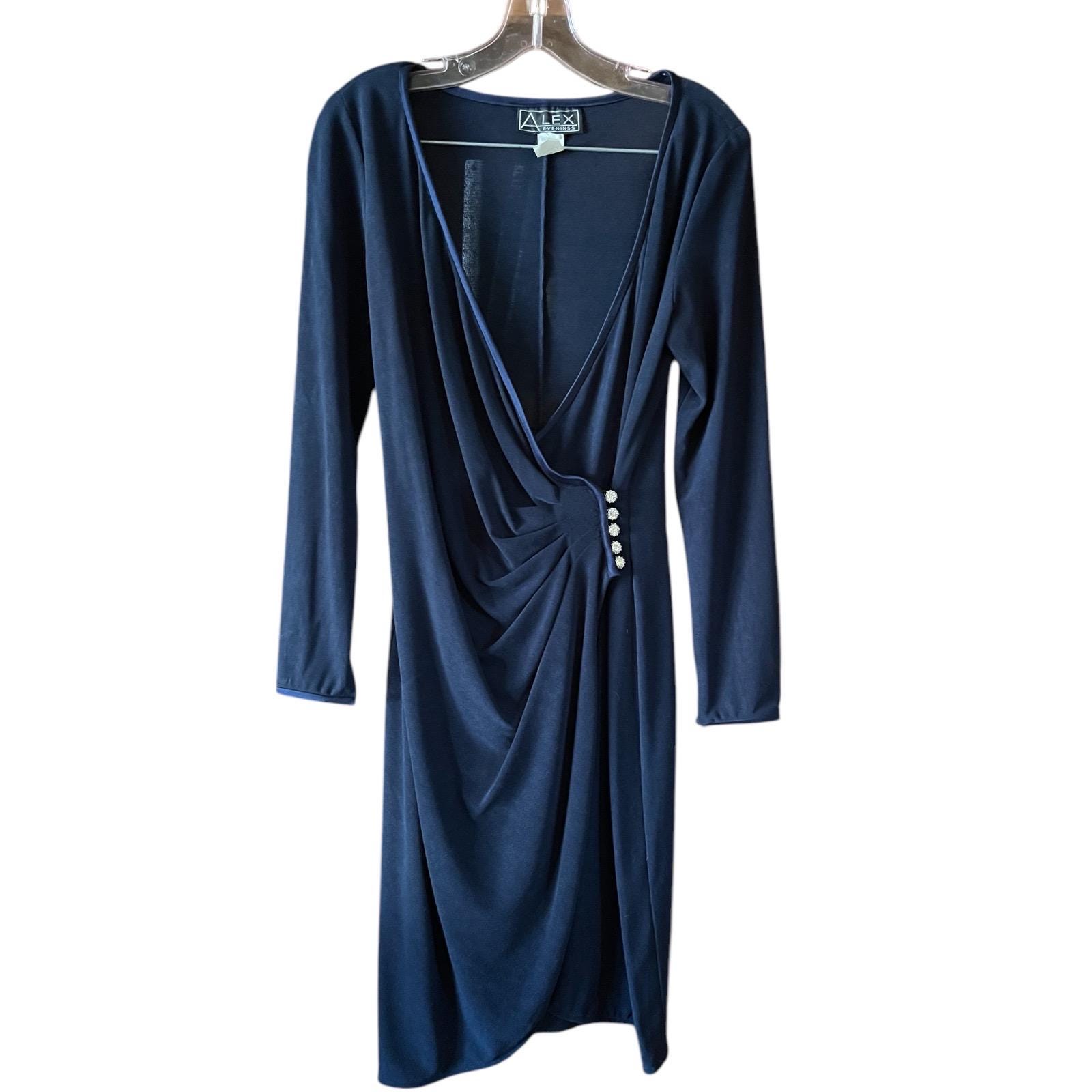 alex evenings wrap dress Alex Evenings Women's Long Surplice Dress