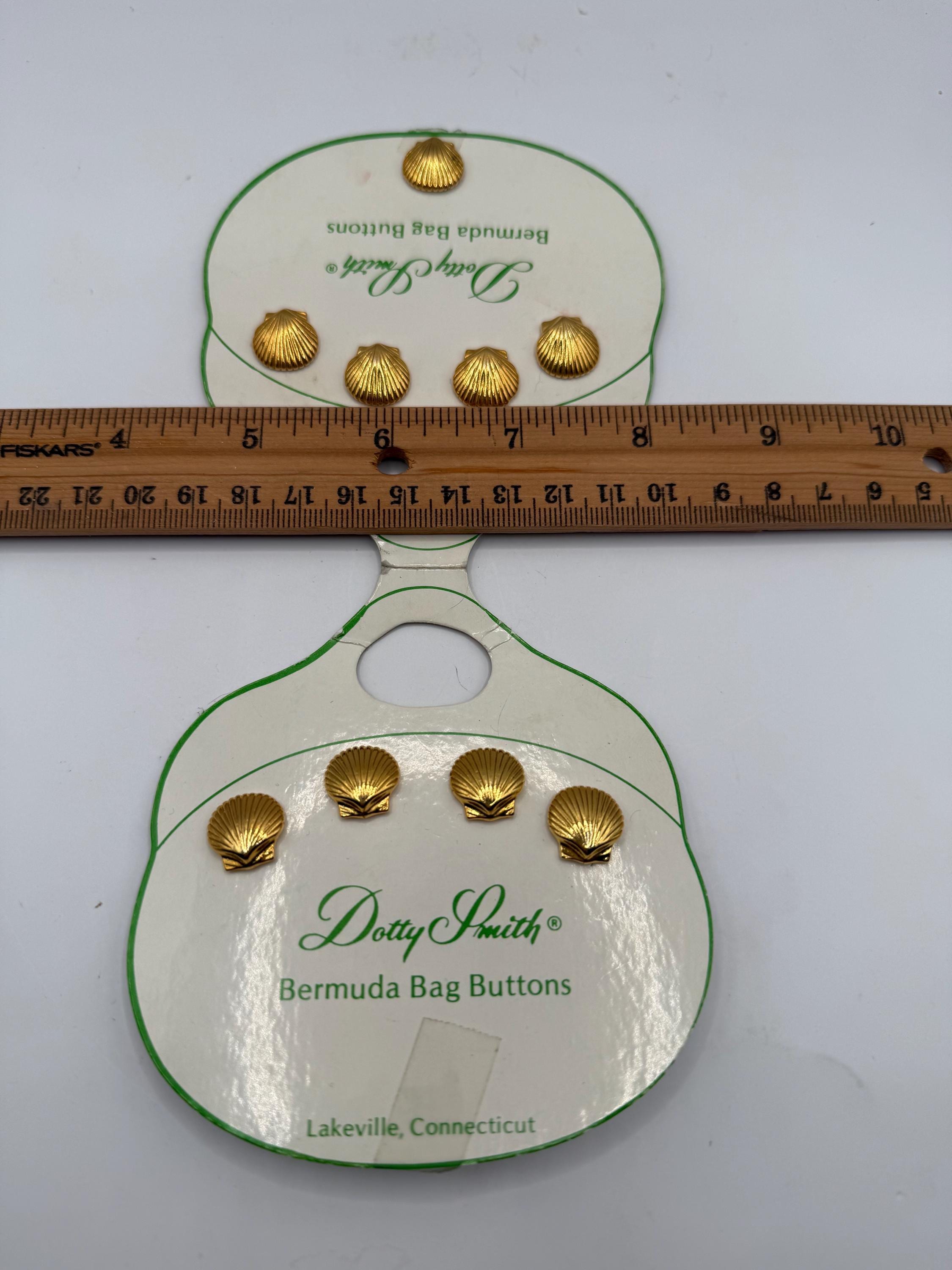 Vintage DOTTY SMITH Bermuda Bag Buttons Gold Seashell  display picture 1
