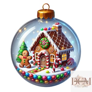 Watercolor Glass Baubles Christmas Ornaments Clipart - 40 Digital Images with Festive Scenes