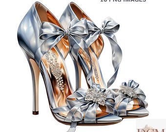 Metallic High Heels Clipart – Party & Wedding PNG Images (Digital Download)