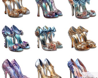 Festive High Heels Clipart Set 1 - Sparkling Digital Images for Christmas and New Year