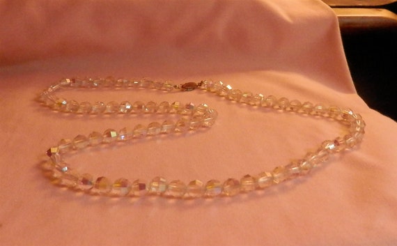 Antique Arora Borealis Faceted Crystal Necklace - image 8