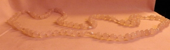 Rose Quartz & Fresh Water Pearl Necklace Vintage/… - image 3