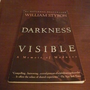May include: A brown book with the title "Darkness Visible: A Memoir of Madness" by William Styron. The book is a #1 National Bestseller.