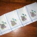 4 Vintage Handmade & Embroidered Linen Napkins