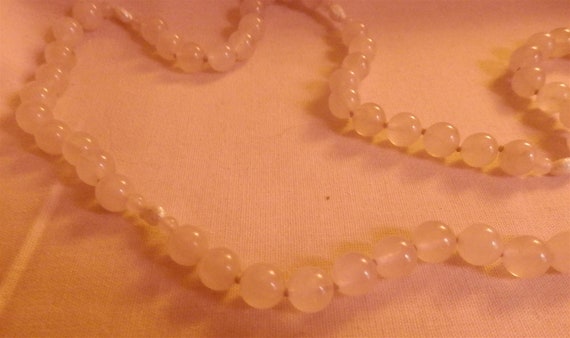 Rose Quartz & Fresh Water Pearl Necklace Vintage/… - image 1