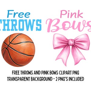 Gratis worpen en roze strikken png - 2 png-clipart, voor basketbalthema, vrije worpen of roze strikken gender reveal babyshower