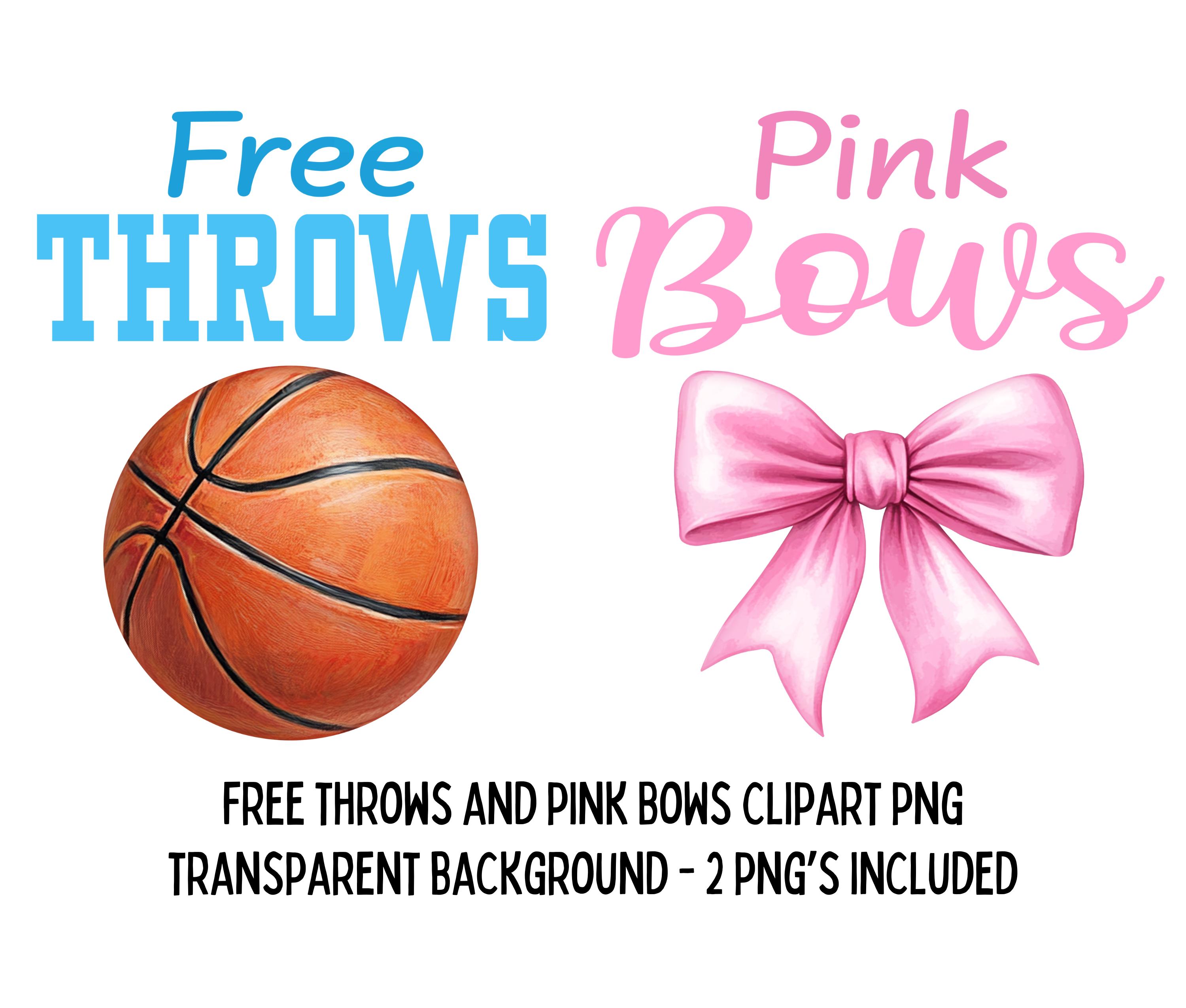 Free Throws and Pink Bows Clipart: Gender Reveal PNG (digital Download ...