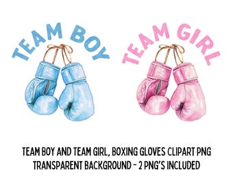 Boxing Gender Reveal PNG: Pink & Blue Gloves Clipart (Digital Download)