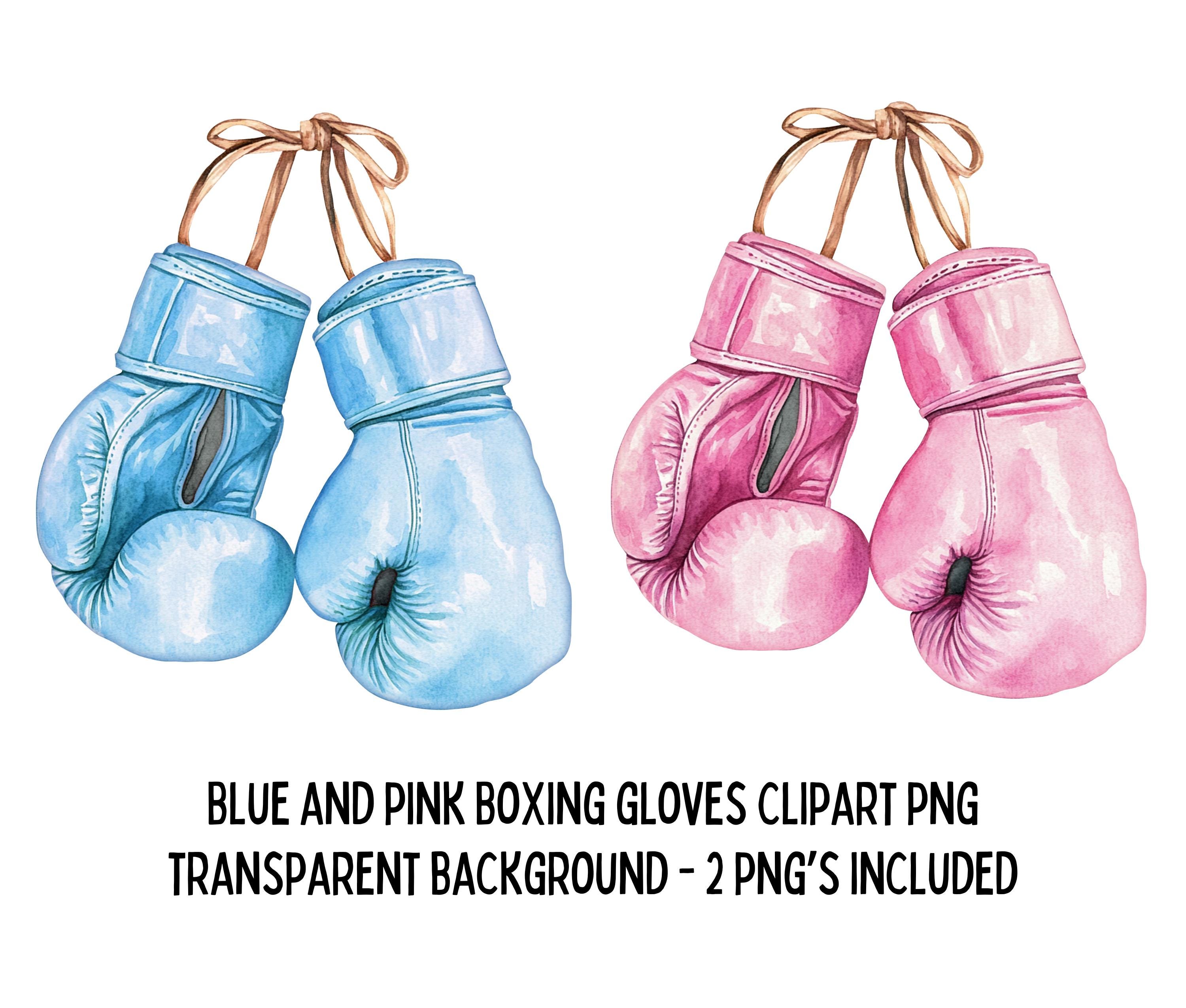 青とピンクのボクシンググローブのクリップアート：性別発表用PNG（デジタルダウンロード） - Etsy 日本, image size:3000x2550