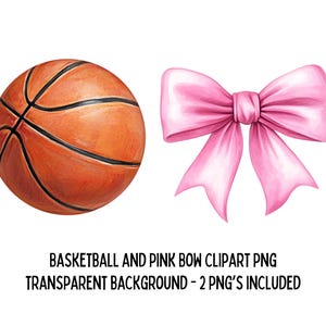 Basketbal en roze strik PNG-2 png-clipart, voor basketbalthema, vrije worpen of roze strikken gender reveal babyshower