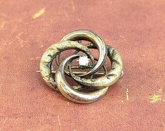 PSCO Gold Filled Opal Brooch | Edwardian Swirl Pin, Antique Floral Jewelry