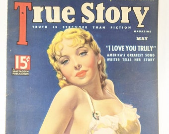 True Story, Vintage Magazine May 1936 - Truth is Stranger Than Fiction