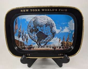 New York World's Fair 1964-65 Trinket Dish, United States Steel Unisphere Tray