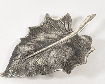 Leaf Brooch, Beau Sterling, Silver Nature Lover Jewelry