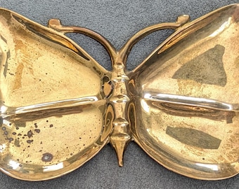 Vintage Brass Butterfly Dish | Cottagecore Jewelry Tray