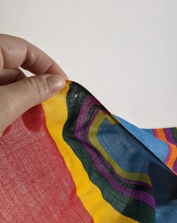 Long Vintage Rainbow Striped Scarf, Liz Claiborne… - image 7