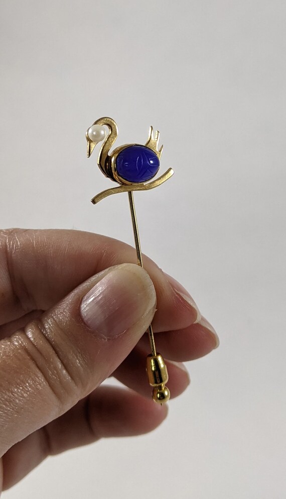 Figural Stick Pin, Vintage Swan Jewelry, Bird Tie… - image 9