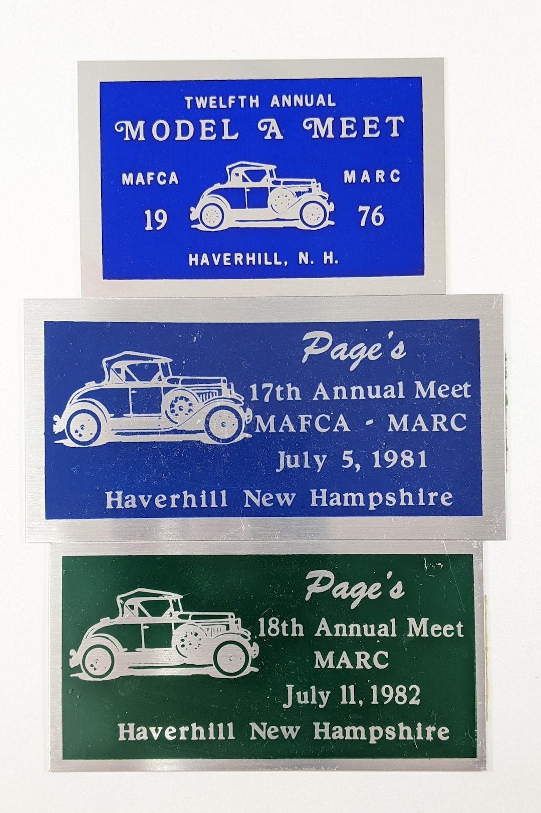 Haverhill NH Antique Car Meet Show Plates 1976 1981 1982 Etsy