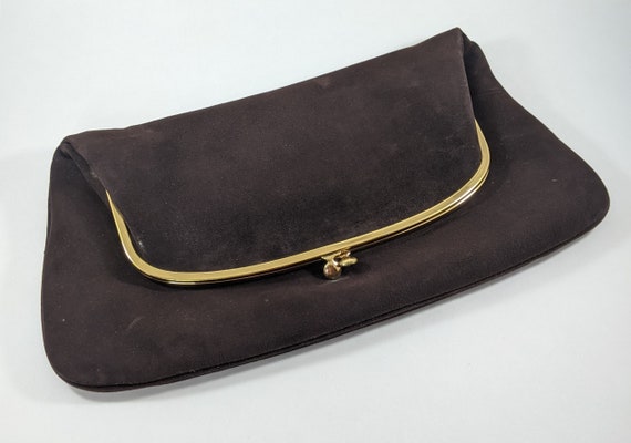 Brown Envelope Bag, Fold Over Clutch, Coblentz Su… - image 1