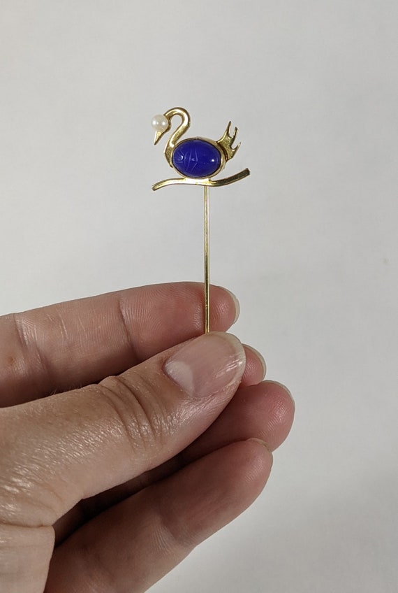 Figural Stick Pin, Vintage Swan Jewelry, Bird Tie… - image 7