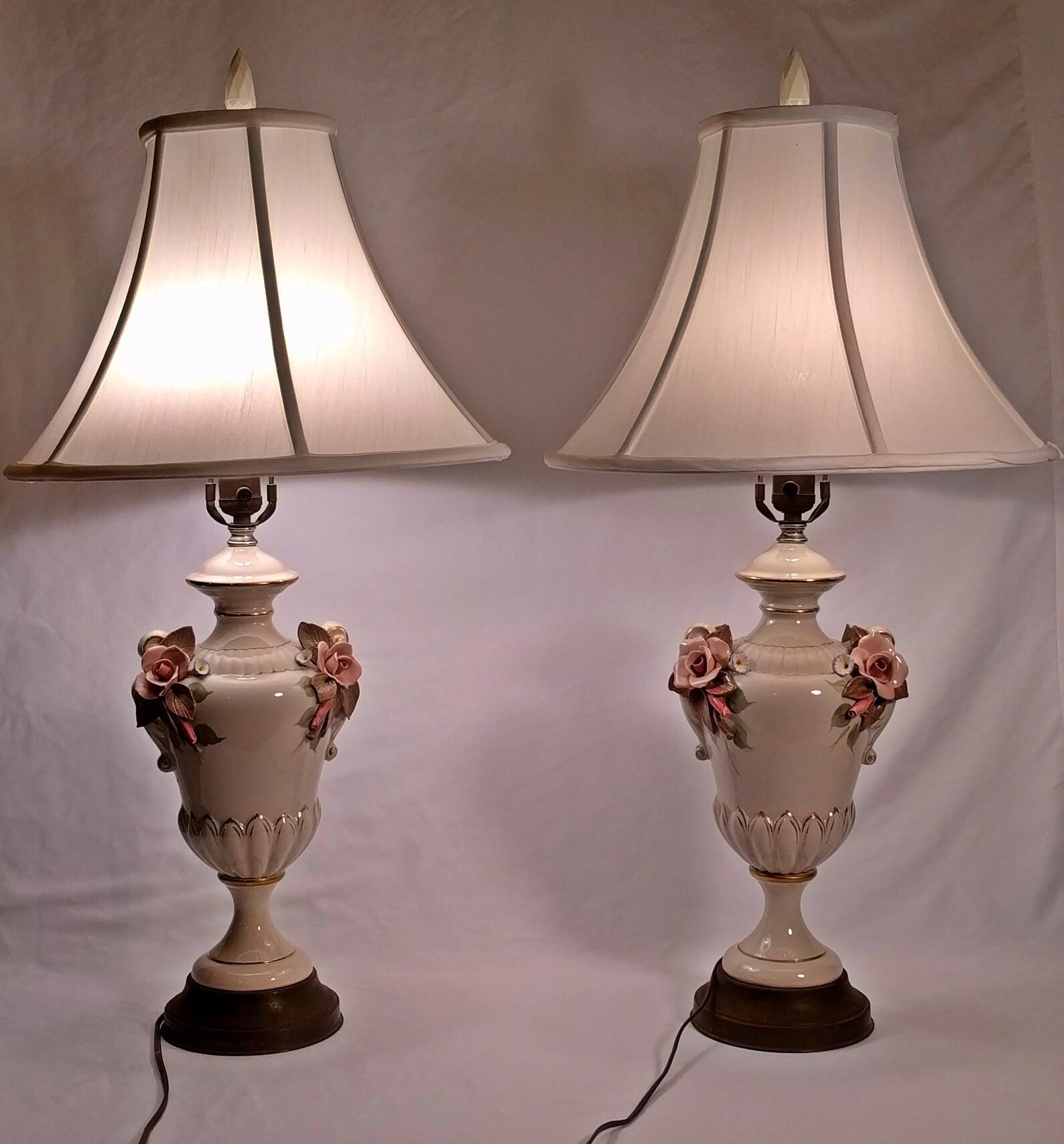 Antique Capodimonte Lamp Hollywood Regency Table Lamp Set Etsy