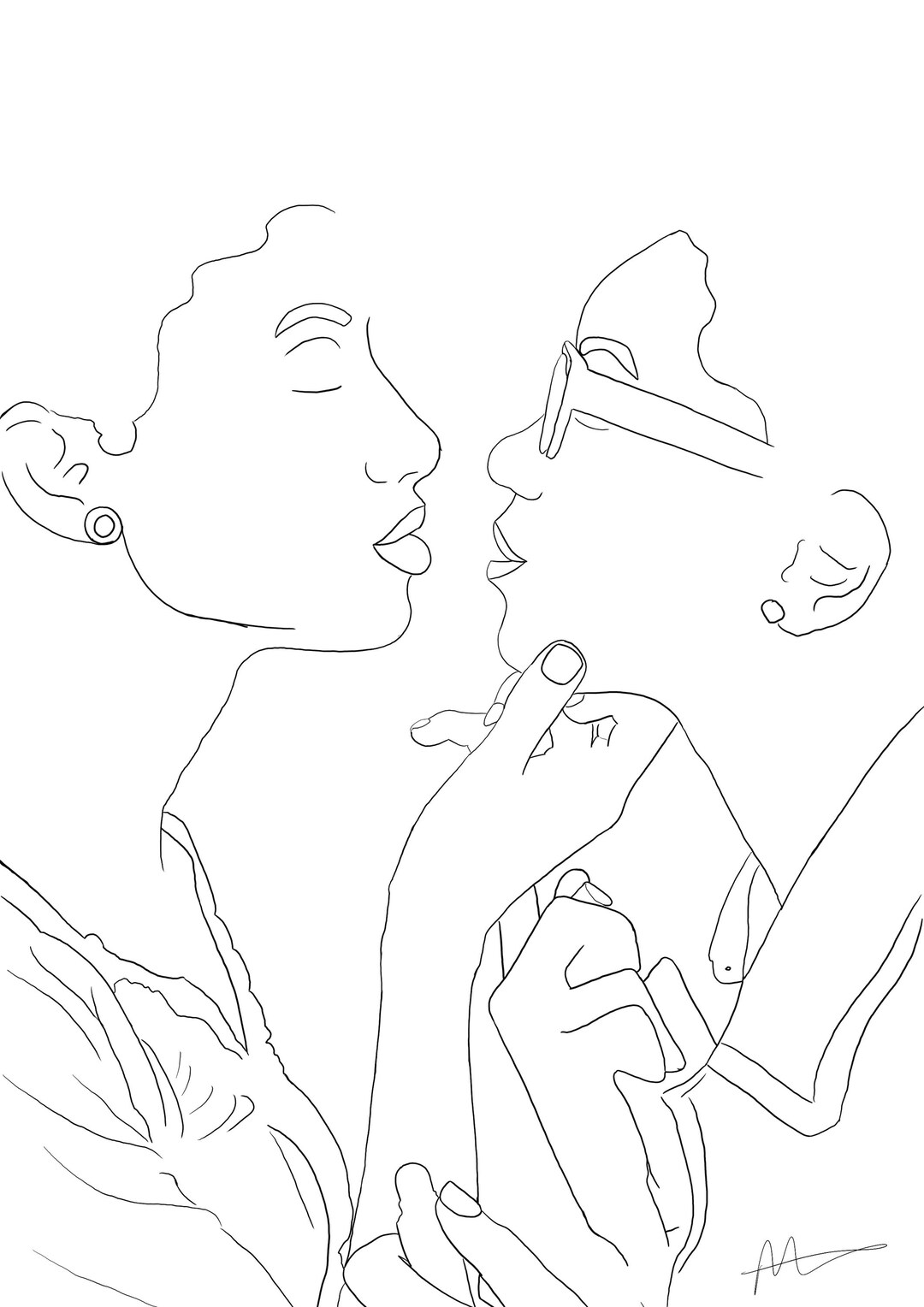 Fine Line Drawing, Couple Anniversary Gift, Family Portrait - Etsy