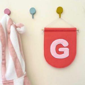 Adorable Mini Felt Banner, Customisable Nursery or Party Decor, Handmade Letter or Number for baby celebrations, Dorm wall hanging for her